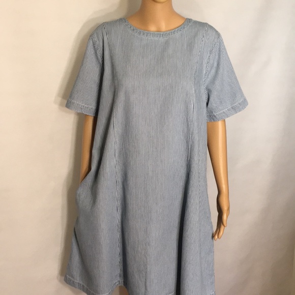 Caslon Dresses & Skirts - Caslon Cotton A-line Striped Dress with Pockets